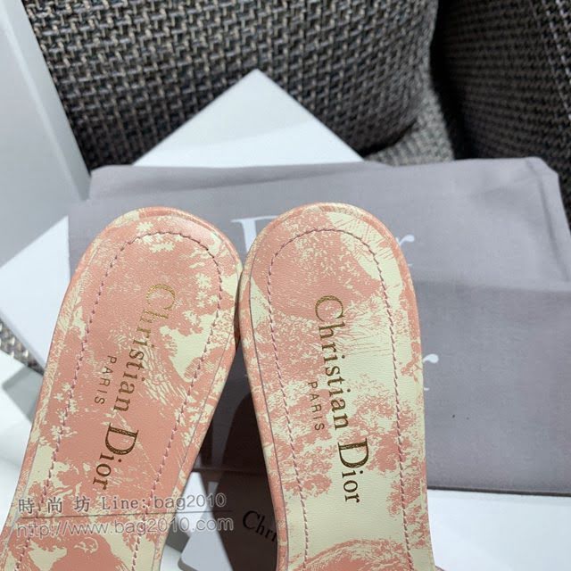 DIOR女鞋 迪奧2021專櫃新款磨砂新大底涼拖 Dior一字型刺繡平拖  naq1508